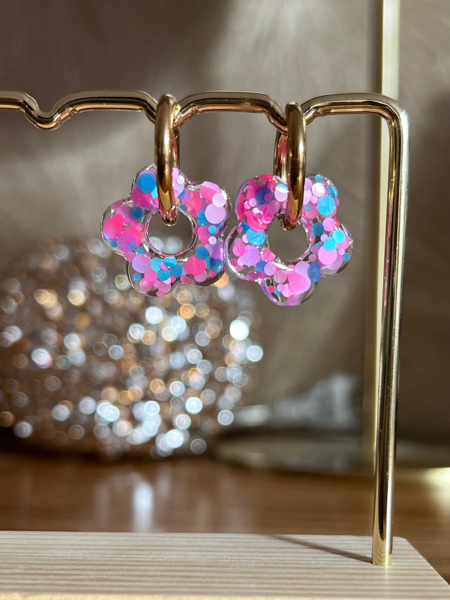 Floral confetti pink blue